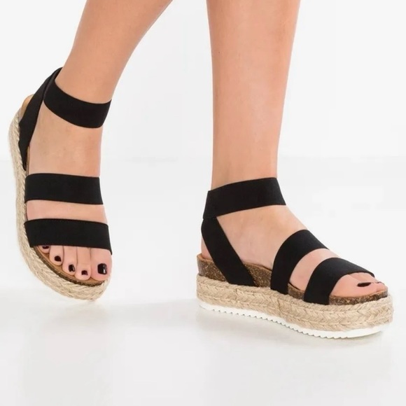 STEVE MADDEN Kimmie Platform Braided Cork Espadrille Sandals—SZ. 10 - Picture 1 of 17